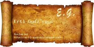 Ertl Györgyi névjegykártya